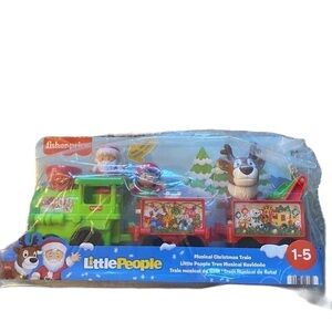 Little People Santa Musical Train Toy NEW Reindeer Elf Kids Green Fisher Price